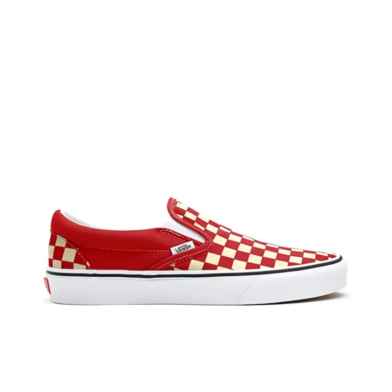 Vans Customs Checkerboard Slip on Red/White-1