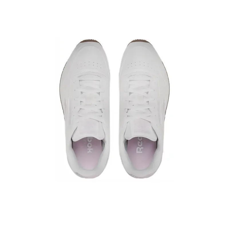 Reebok Classic Leather Anti-Slip Wear-Resistant Low-Top Skateboard Shoes Unisex White Purple-2
