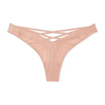 Victoria's Secret PINK/VERY SEXY Strappy Back High-Leg Thong Panty/M Underpants Women's 1 Pack Toffee