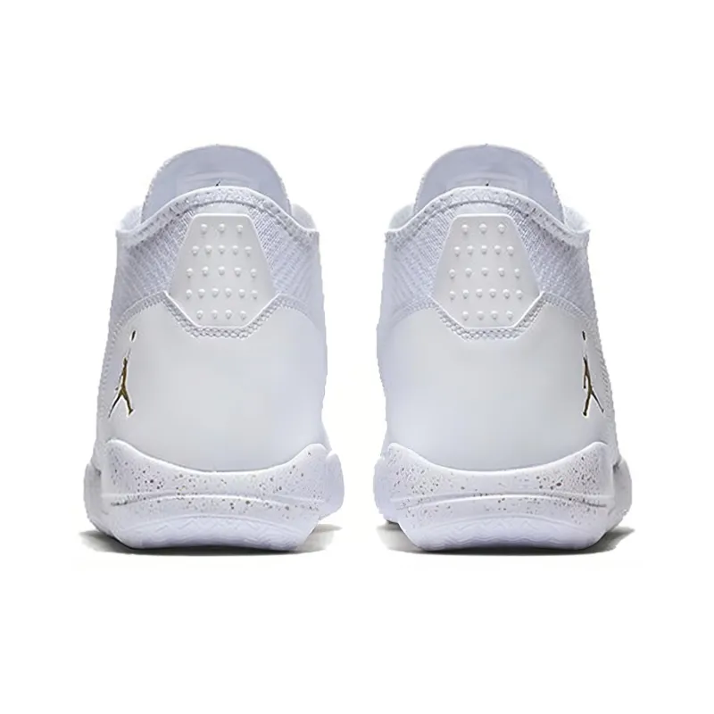 Jordan Reveal Cushioning, Slip Resistant, And Abrasion Resistant Mid Top Vintage Basketball Shoes Unisex White Gold-3