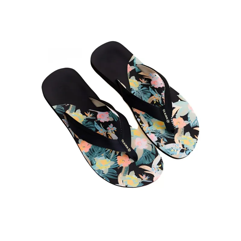 DECATHLON 520 Rubber Sole Flip Flops Women's Black-3