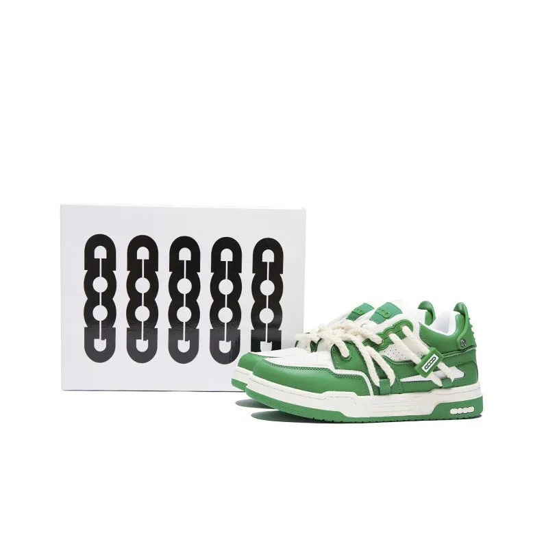 GOODBRAND Height Increasing Slip Resistant Mid Top Skateboard Shoes Unisex Zakka Green-1
