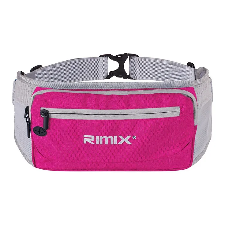 RIMIX Polyester Fanny Pack Regular Unisex Black/Blue/Rose Red-4