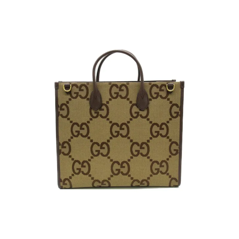 GUCCI GG Canvas Canvas Bag Tote Bag Shopping Bag Shoulder Bag Crossbody Bag Handbag Unisex Brown-2