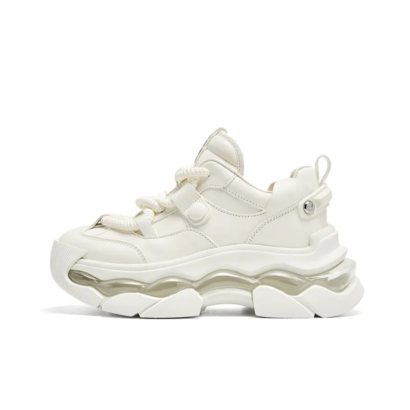 CHERYKALLY Chunky Sneakers Women's Low Top Ecru-0