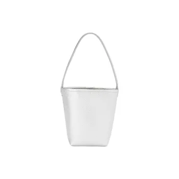 Juju Jimmy PU Bucket Bag Cylinder Bag Shoulder Bag Women's Silver