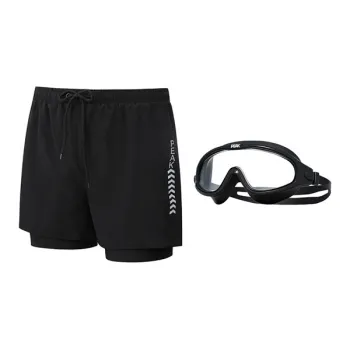 PEAK Swimming Sets Polyester Elastane Seaside Vacation With Hot Spring Men's Black