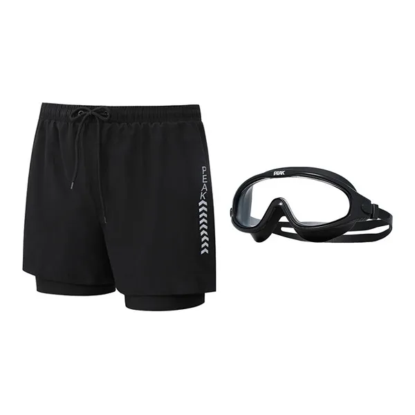 PEAK Swimming Sets Polyester Elastane Seaside Vacation With Hot Spring Men's Black-0