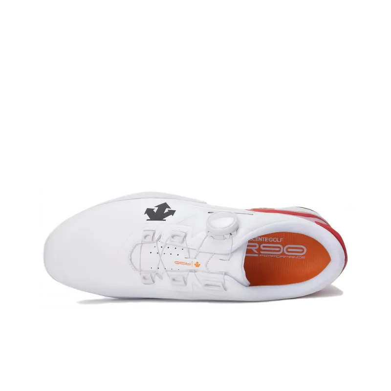 DESCENTE Cushioning Wear Resistant Low Top Golf Shoes Men's Orange White-3