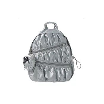 LOLA DESIGN Polyester Backpack Small Size Women's Silver/Milk White/Black/Green
