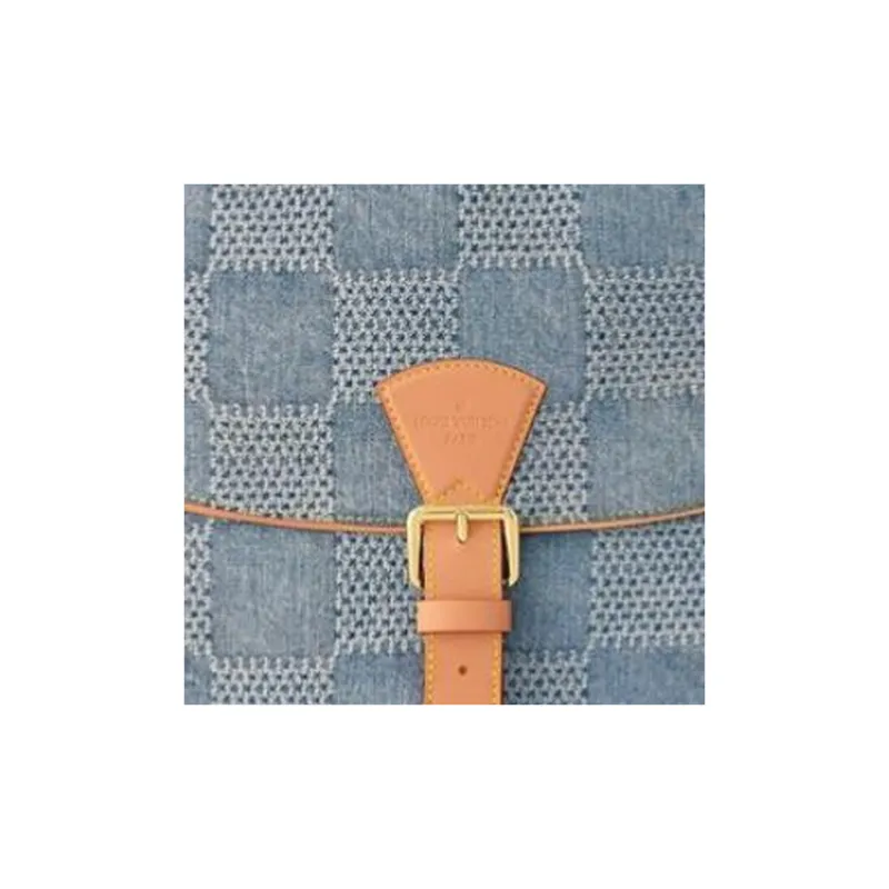 LOUIS VUITTON Montsouris Messenger Mm Damier Denim 3D Blue Denim-3
