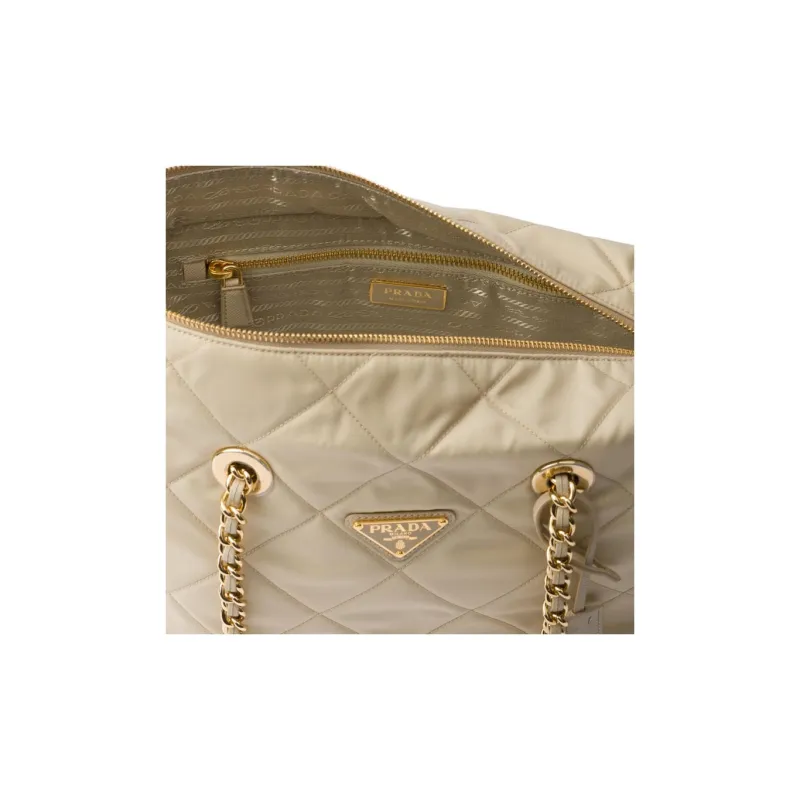 PRADA Re Edition Recycled Nylon Handbag Shoulder Bag Women's Desert Beige-3