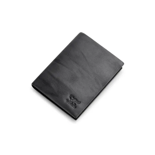 SEPTWOLVES Top Grain Cow Leather Wallets With Money Clip Men's