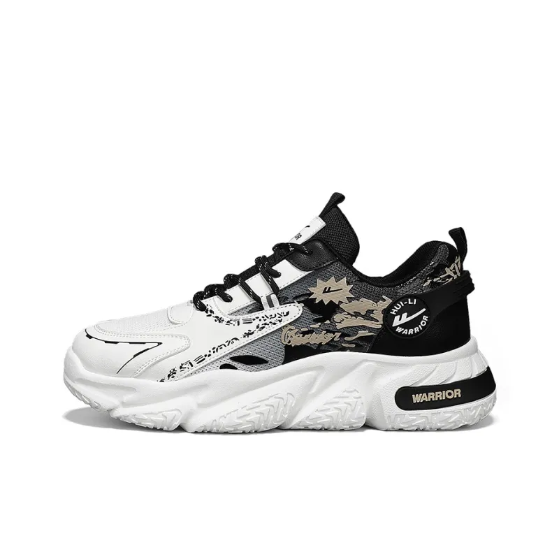 WARRIOR Chunky Sneakers Men Low Top White Black Blue/White Black Purple/White Black-16