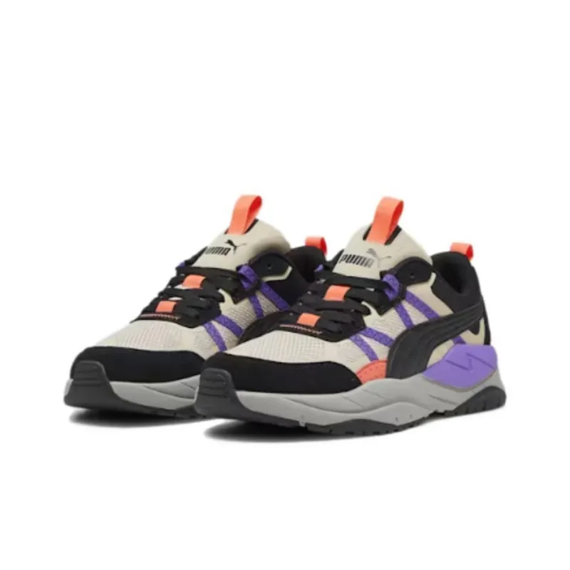 PUMA X RAY Shock Absorbers With Slip Resistant Features Low Top Casual Shoes Unisex Black Purple-2