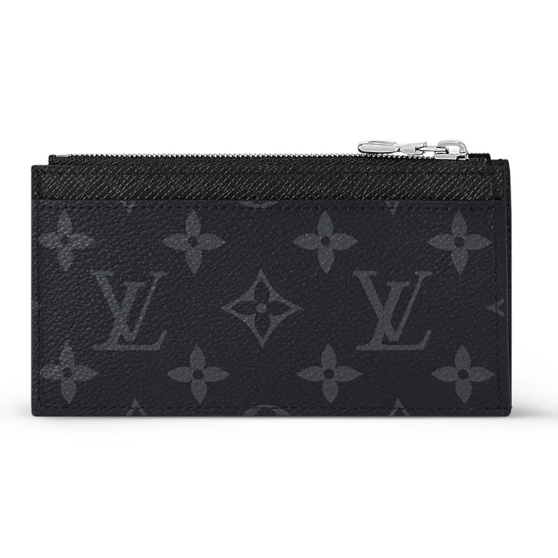 LOUIS VUITTON Coin Card Holder Monogram Eclipse Taiga Black-2