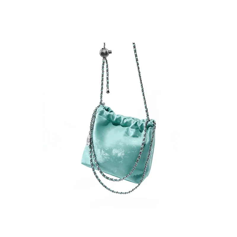 Carnival Keep Cow Leather Bucket Bag Shoulder Bag Crossbody Bag Women's Green/Pink/Silver-3