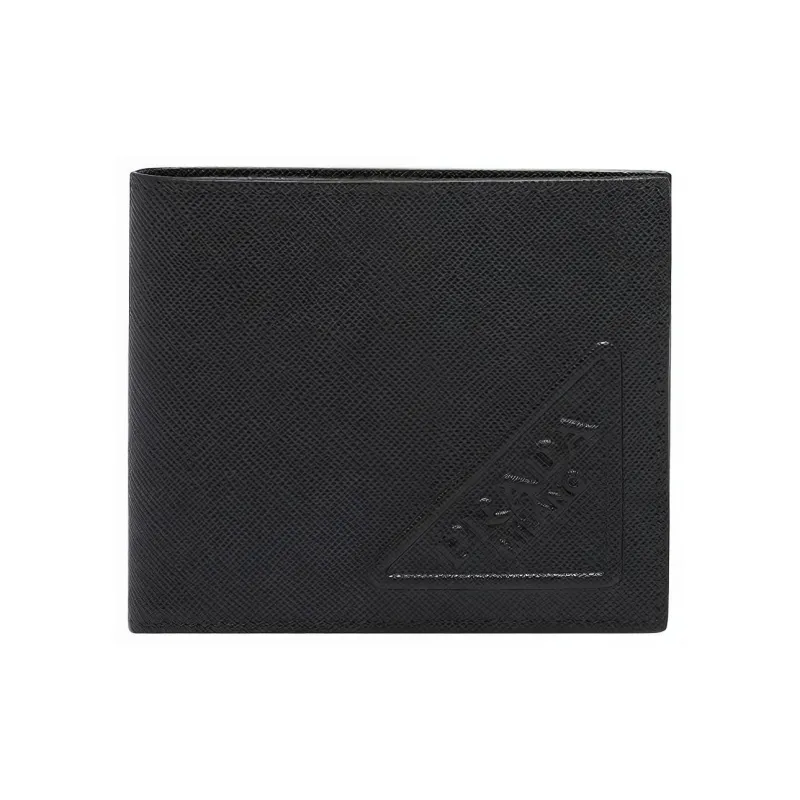 PRADA Leather Wallet Men's Black-0