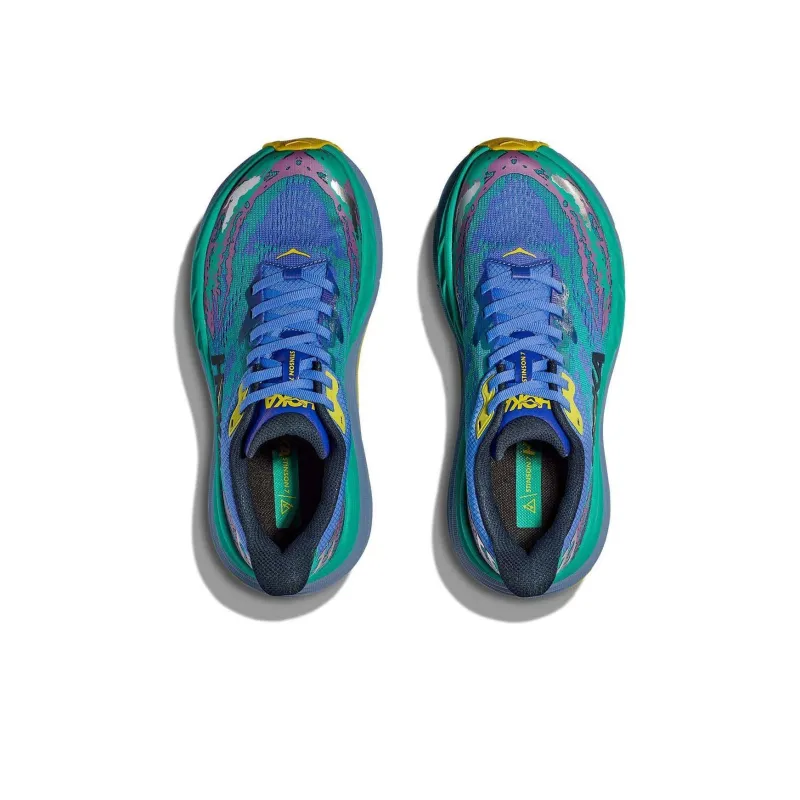 HOKA ONE ONE Stinson 7 Cushioning, Wear Resistant Low Top Running Shoes Men's Blue Green-1