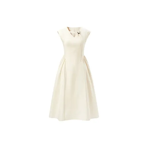 PEACEBIRD Sleeveless Dresses Women's Off White