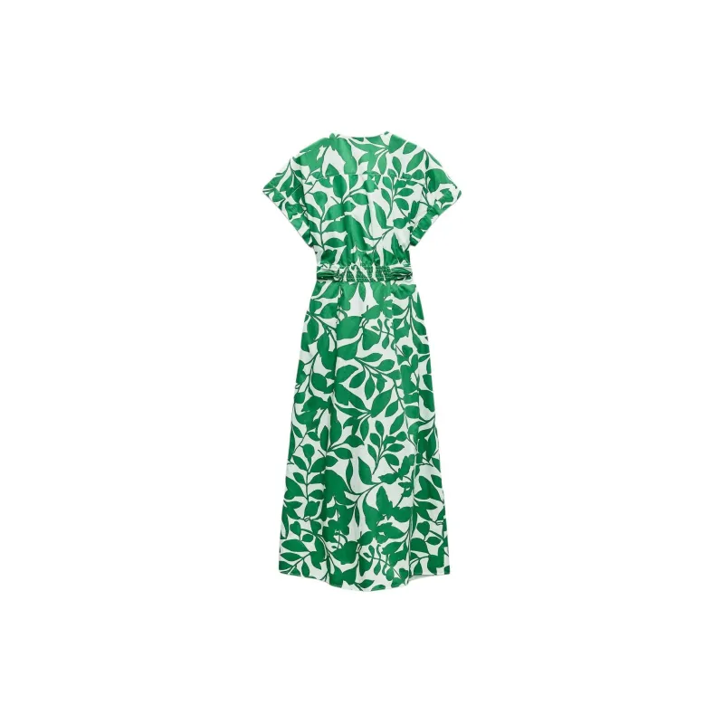 ZARA Short-Sleeved Dresses Women's Green-1