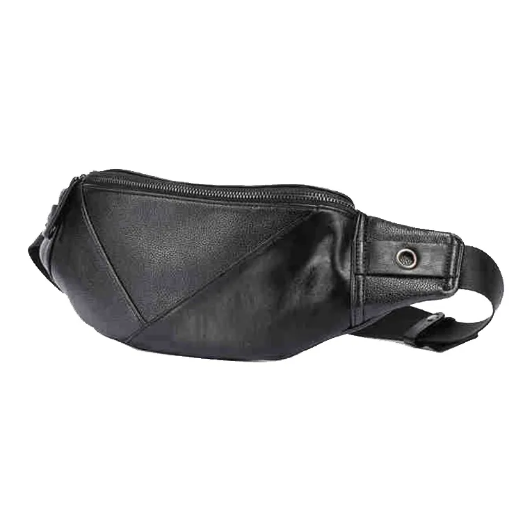 CARTELO PVC Shoulder Bags Fanny Pack Sling Bags Regular Unisex Black-1