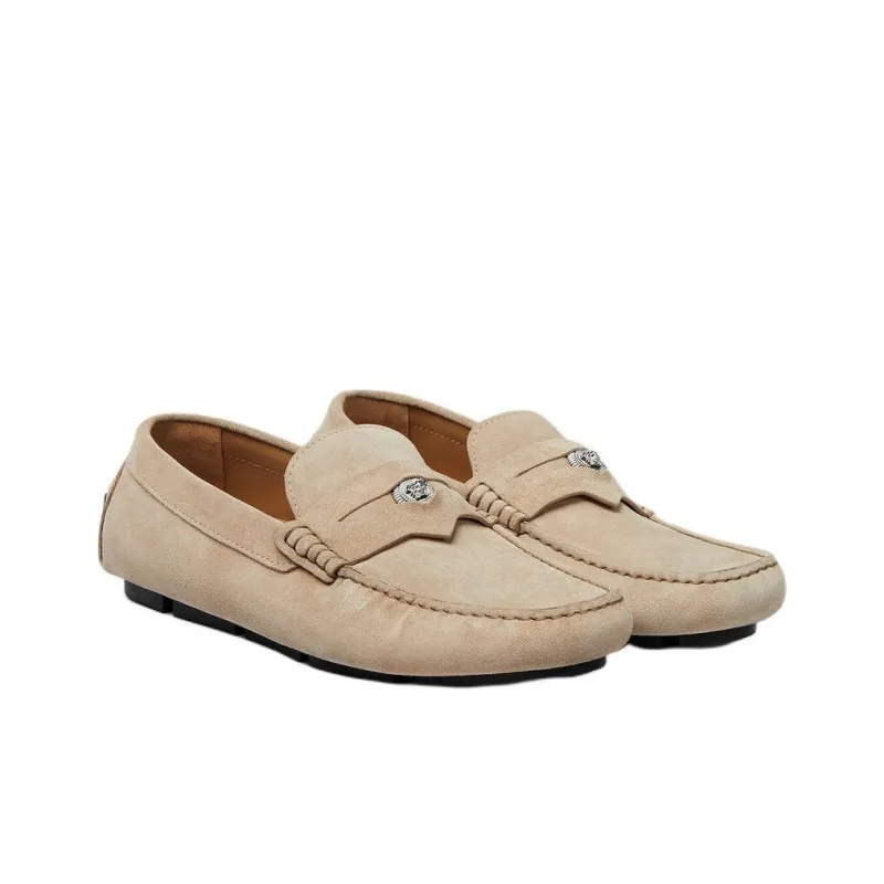 VERSACE Medusa Head Suede Loafers-2