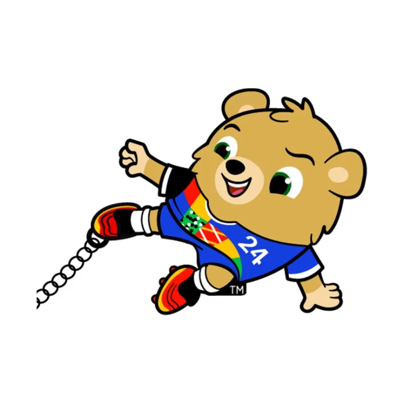 UEFA EURO 2024 Keychain Badge Zinc Alloy Mascot 36x29.5mm Soccer 17x17mm Unisex-2