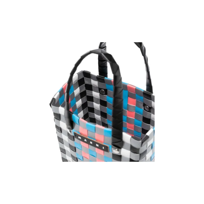 MARNI Interwoven Designed Mini Market Basket Bag-4
