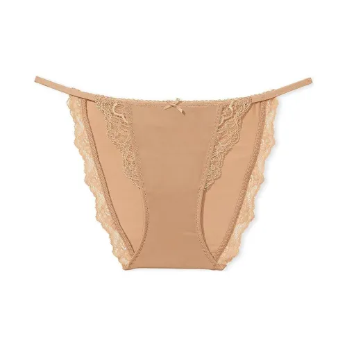 Victoria's Secret PINK/DREAM ANGELS Lace Trim String Bikini Panty/P Underpants Women's 1 Pack Toffee