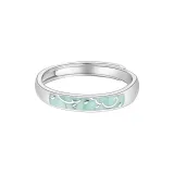 Women's-Blue and White Porcelain Couple Ring