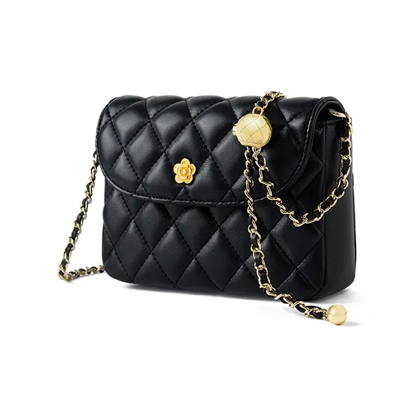 Carnival Keep Cow Leather Small Square Bag Crossbody Bags Small Size Women's Black-1