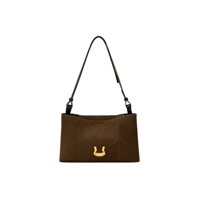 JUST STAR Synthetic Leather Portable Crossbody Underarm Shoulder Bag Regular Women's Brown/Black/White-15