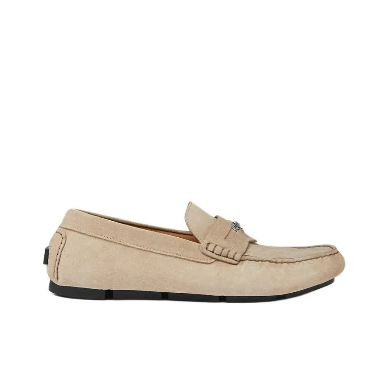 VERSACE Medusa Head Suede Loafers-1