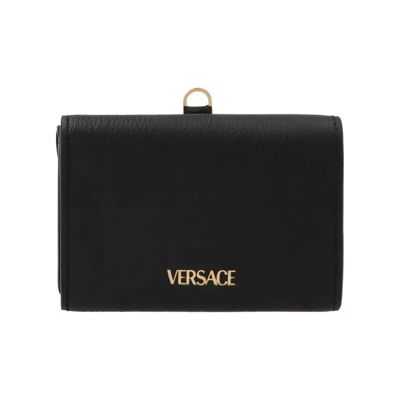 VERSACE La Medusa Leather Wallet Women's Black-2