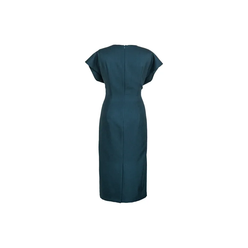 ROEYSHOUSE Short Sleeved Dresses Women's Peacock Blue-1