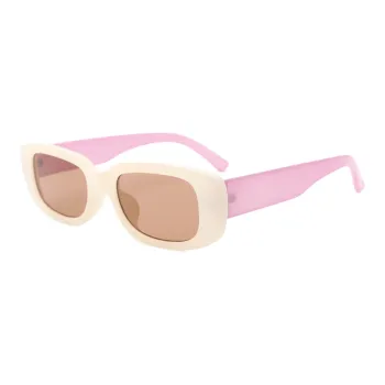 Pair Ponyo PC Oval Sunglasses Unisex White Pink