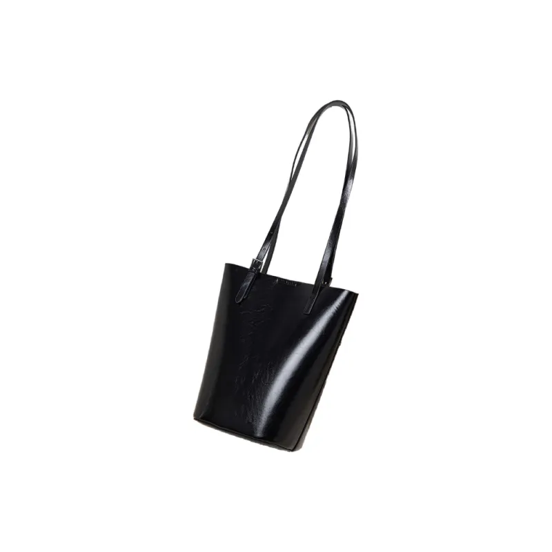 DIFENISE Synthetic Leather One Shoulder Portable Bucket Bag Regular Women's Combo Bag Black And White-3