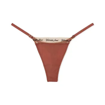 Victoria's Secret PINK VERY SEXY Logo Embroidery Adjustable Tg Panty/Cy Underpants Women's 1 Pack Brown