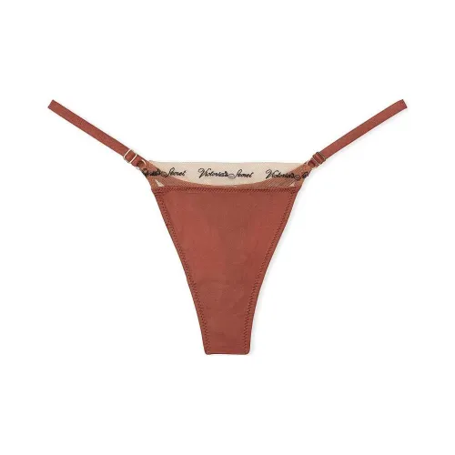 Victoria's Secret PINK VERY SEXY Logo Embroidery Adjustable Tg Panty/Cy Underpants Women's 1 Pack Brown