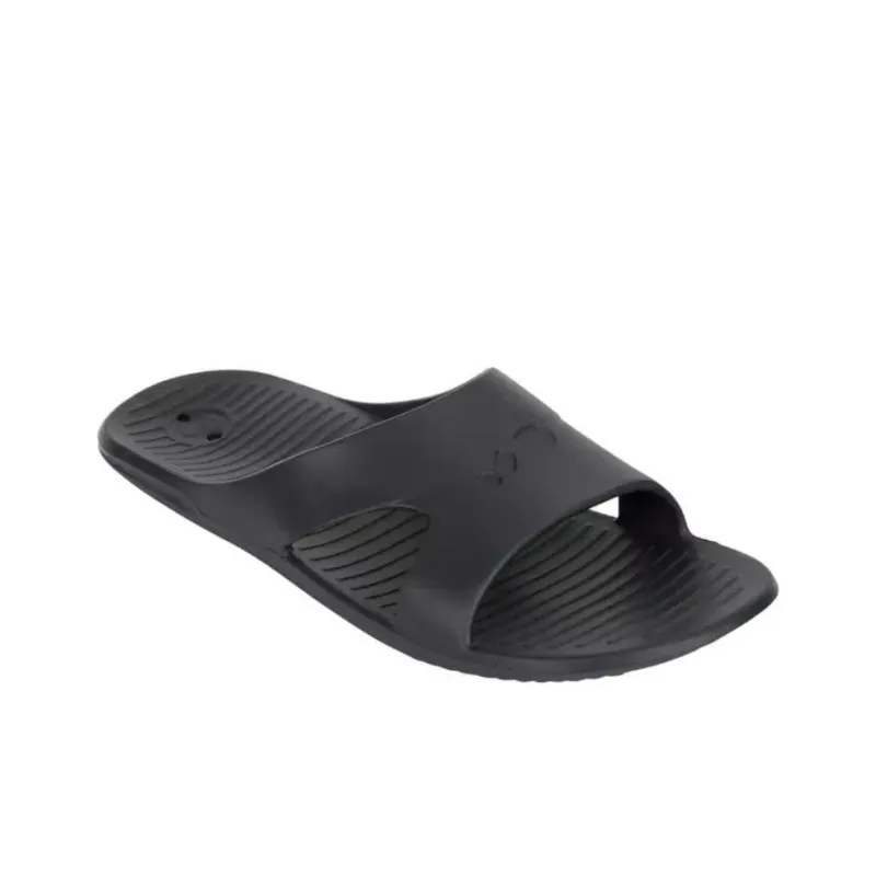 DECATHLON Rubber Sole Slide Slippers Men's Black-2