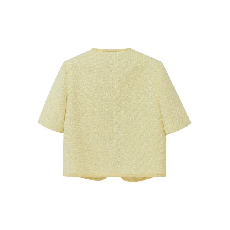 D'zzit Cropped Coats Women's Light Yellow-1