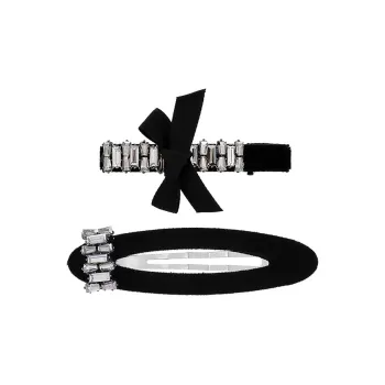 ROYALSASA Alloy, Faux Crystal Double Clip Women's