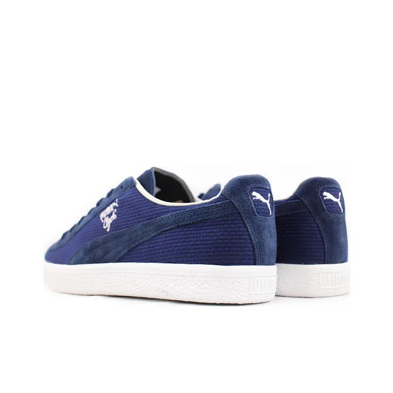PUMA Clyde Suede Peacoat Cushioning Wear Resistant Low Top Skateboard Shoes Unisex Marine Blue-2