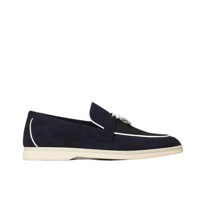 Loro Piana Summer Charms Walk Loafers Women's Marine Blue-1