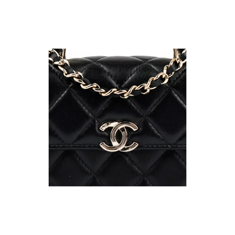 CHANEL Classic Flap CF Lambskin Handbag, Shoulder Bag, Crossbody Bag Extra Mini Women's Black-3