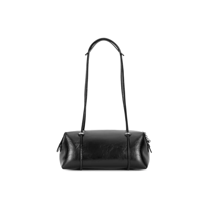 FERIA Cow Leather Shoulder Bag Medium Size Women's Pink/Black-9