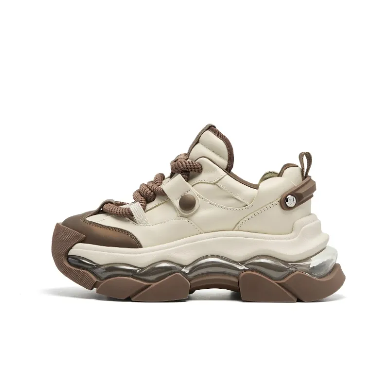 CHERYKALLY Chunky Sneakers Women's Low Top Ecru-9