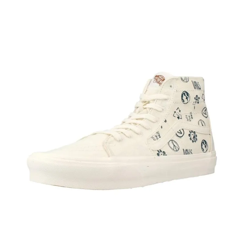 Vans SK8 HI Anti Slip Wear Resistant High Top Skateboard Shoes Unisex White-2