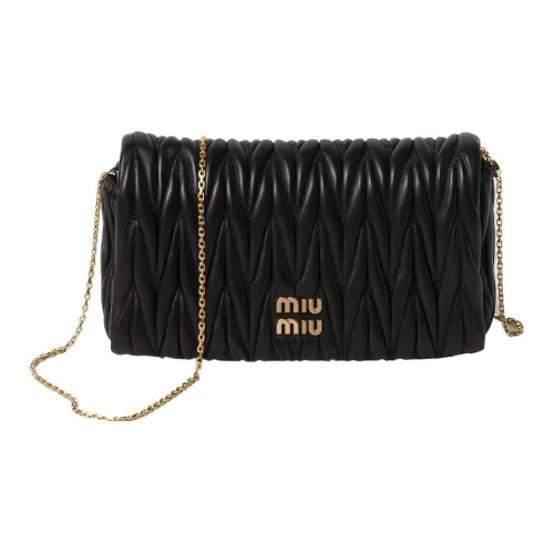 MIU MIU Matelassé Nappa Leather Crossbody Bag Shoulder Bag Women's Black